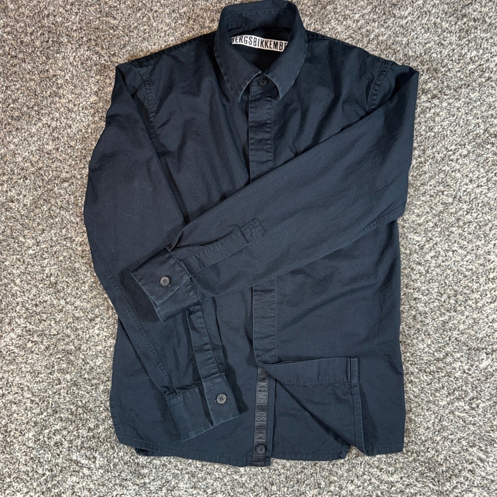 Vintage Dirk Bikkembergs Size Medium Black Cotton Button Up Shirt Made in Italy